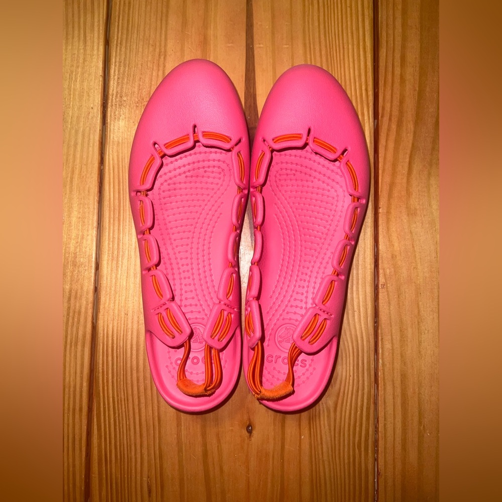 CROCS pink/orange Springi  Ballet Flats women’s 8